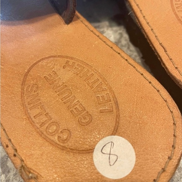 Brown Leather Sandals with Fur Accents - Picture 5 of 6